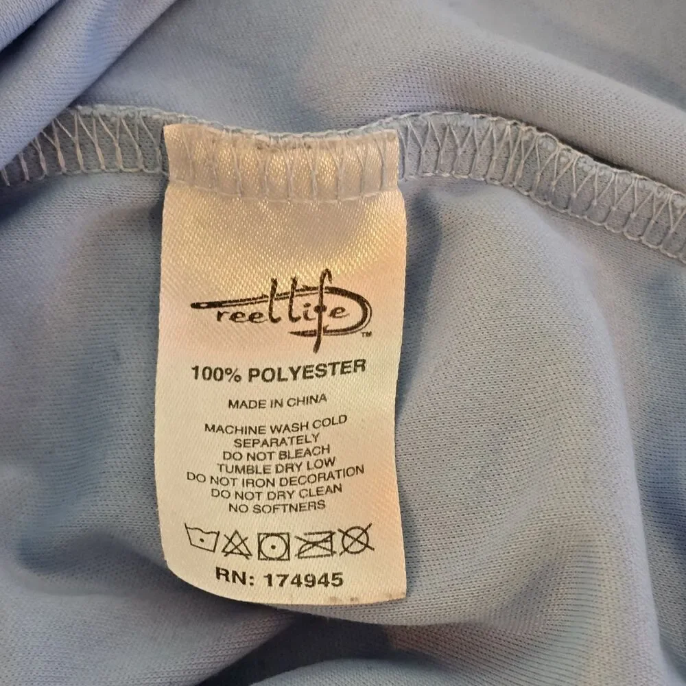 REEL LIFE Men's Blue Fishing Shirt Long Sleeve Performance Size Missing See Pics